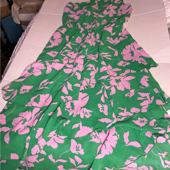 One shoulder floral midi dress size small - Picture 3 of 5